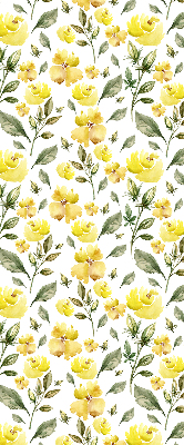 Store enrouleur avec fleurs jaunes