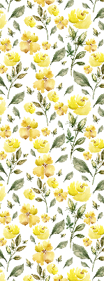 Store enrouleur avec fleurs jaunes