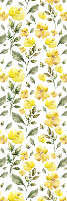 Store enrouleur avec fleurs jaunes