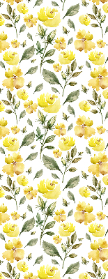 Store enrouleur avec fleurs jaunes