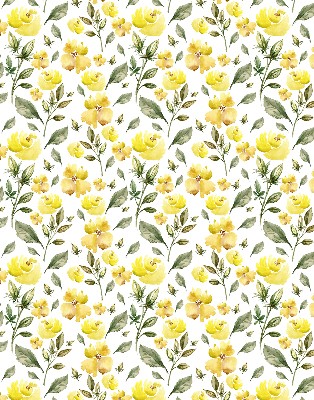 Store enrouleur avec fleurs jaunes