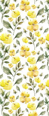 Store enrouleur avec fleurs jaunes
