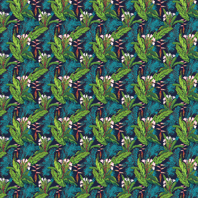 Store enrouleur avec motifs de plantes exotiques