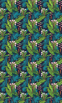 Store enrouleur avec motifs de plantes exotiques