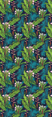 Store enrouleur avec motifs de plantes exotiques