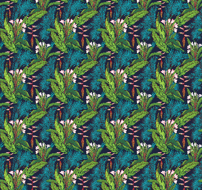 Store enrouleur avec motifs de plantes exotiques