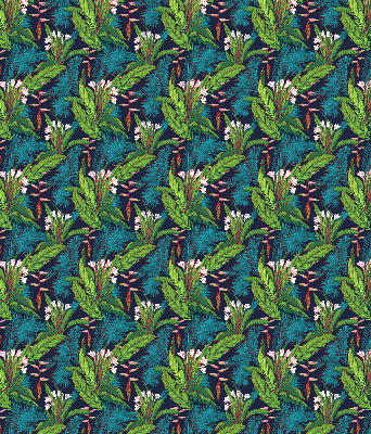 Store enrouleur avec motifs de plantes exotiques