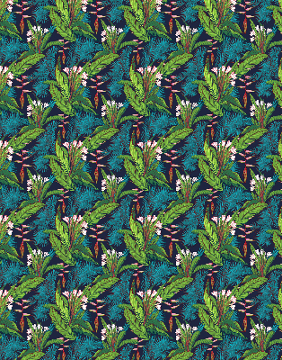 Store enrouleur avec motifs de plantes exotiques