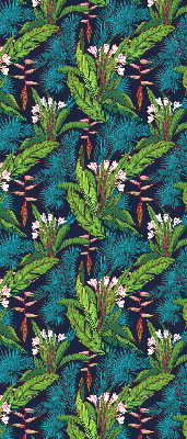 Store enrouleur avec motifs de plantes exotiques