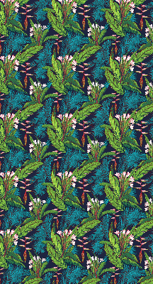 Store enrouleur avec motifs de plantes exotiques