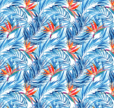 Store intérieur fenêtre feuilles bleues