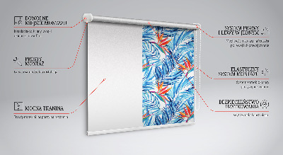 Store intérieur fenêtre feuilles bleues