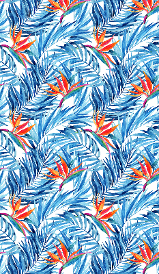 Store intérieur fenêtre feuilles bleues