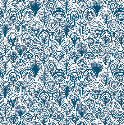Store enrouleur avec motif bleu