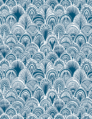 Store enrouleur avec motif bleu