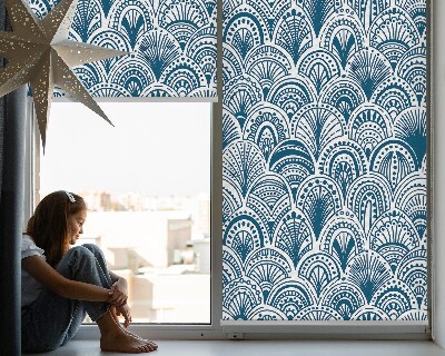 Store enrouleur avec motif bleu
