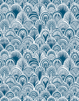 Store enrouleur avec motif bleu