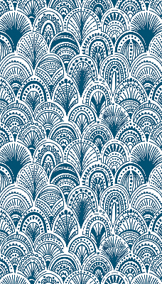 Store enrouleur avec motif bleu