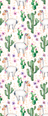Store intérieur lamas et cactus
