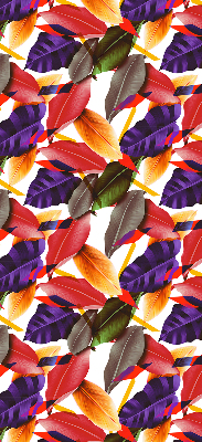 Store intérieur fenêtre avec feuilles colorées