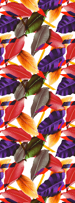 Store intérieur fenêtre avec feuilles colorées