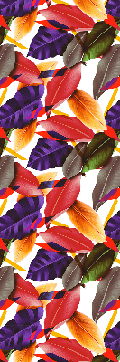 Store intérieur fenêtre avec feuilles colorées