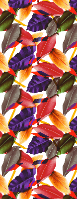 Store intérieur fenêtre avec feuilles colorées