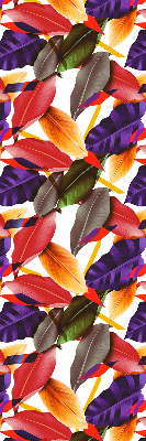 Store intérieur fenêtre avec feuilles colorées