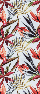 Store intérieur fenêtre avec feuilles exotiques