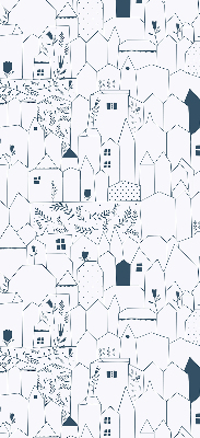 Store enrouleur avec motifs de maisons dessinées