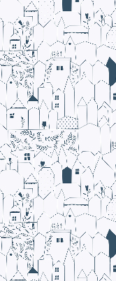 Store enrouleur avec motifs de maisons dessinées