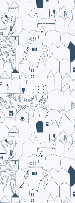 Store enrouleur avec motifs de maisons dessinées