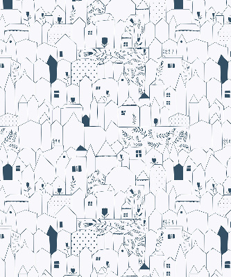 Store enrouleur avec motifs de maisons dessinées