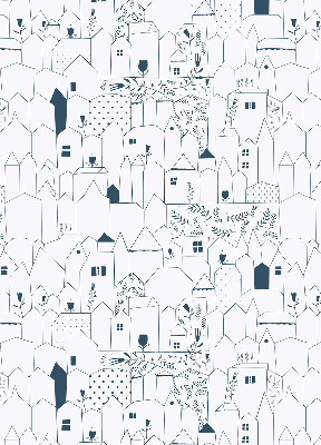 Store enrouleur avec motifs de maisons dessinées