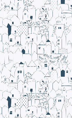 Store enrouleur avec motifs de maisons dessinées