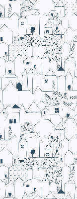 Store enrouleur avec motifs de maisons dessinées