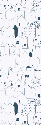 Store enrouleur avec motifs de maisons dessinées