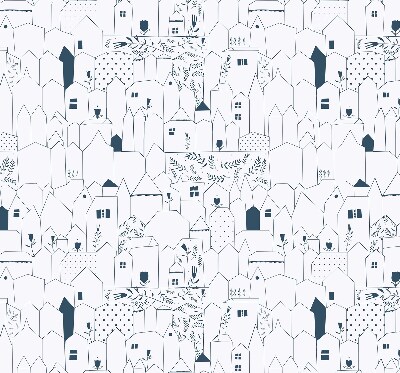 Store enrouleur avec motifs de maisons dessinées