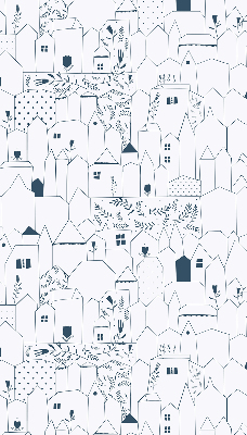 Store enrouleur avec motifs de maisons dessinées