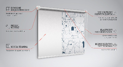 Store enrouleur avec motifs de maisons dessinées