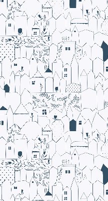 Store enrouleur avec motifs de maisons dessinées