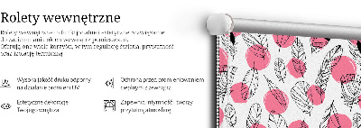 Store enrouleur avec plumes et points roses