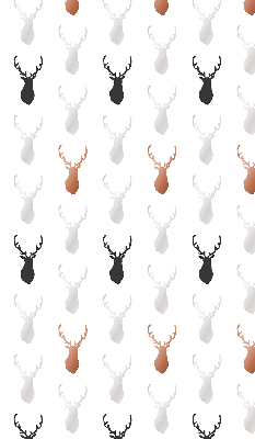 Store enrouleur avec têtes de cerf dessinées