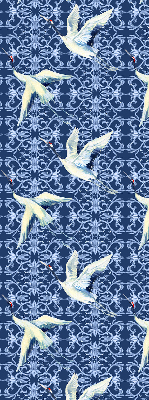 Store intérieur avec motif de hérons