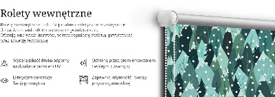 Store intérieur fenêtre avec motif forêt et neige tombante