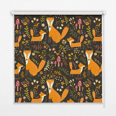 Store enrouleur avec motif de renards et de plantes