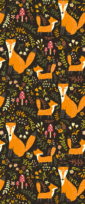 Store enrouleur avec motif de renards et de plantes