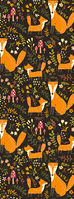Store enrouleur avec motif de renards et de plantes