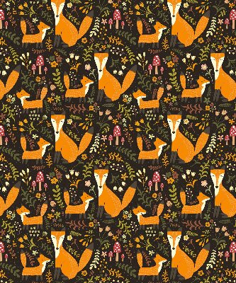 Store enrouleur avec motif de renards et de plantes