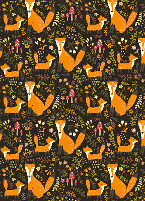 Store enrouleur avec motif de renards et de plantes